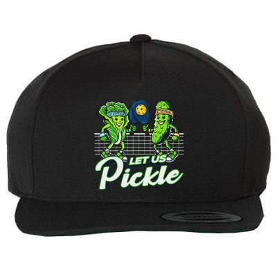 Hilarious Pickleball Swag Featuring Lettuce Pickle Players Wool Snapback Cap