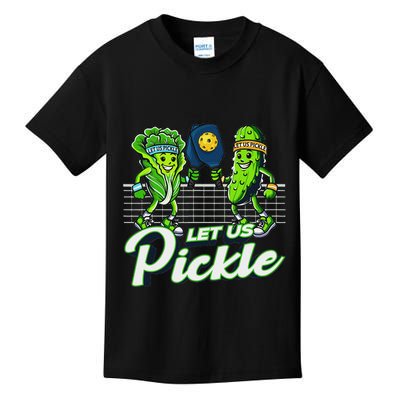 Hilarious Pickleball Swag Featuring Lettuce Pickle Players Kids T-Shirt