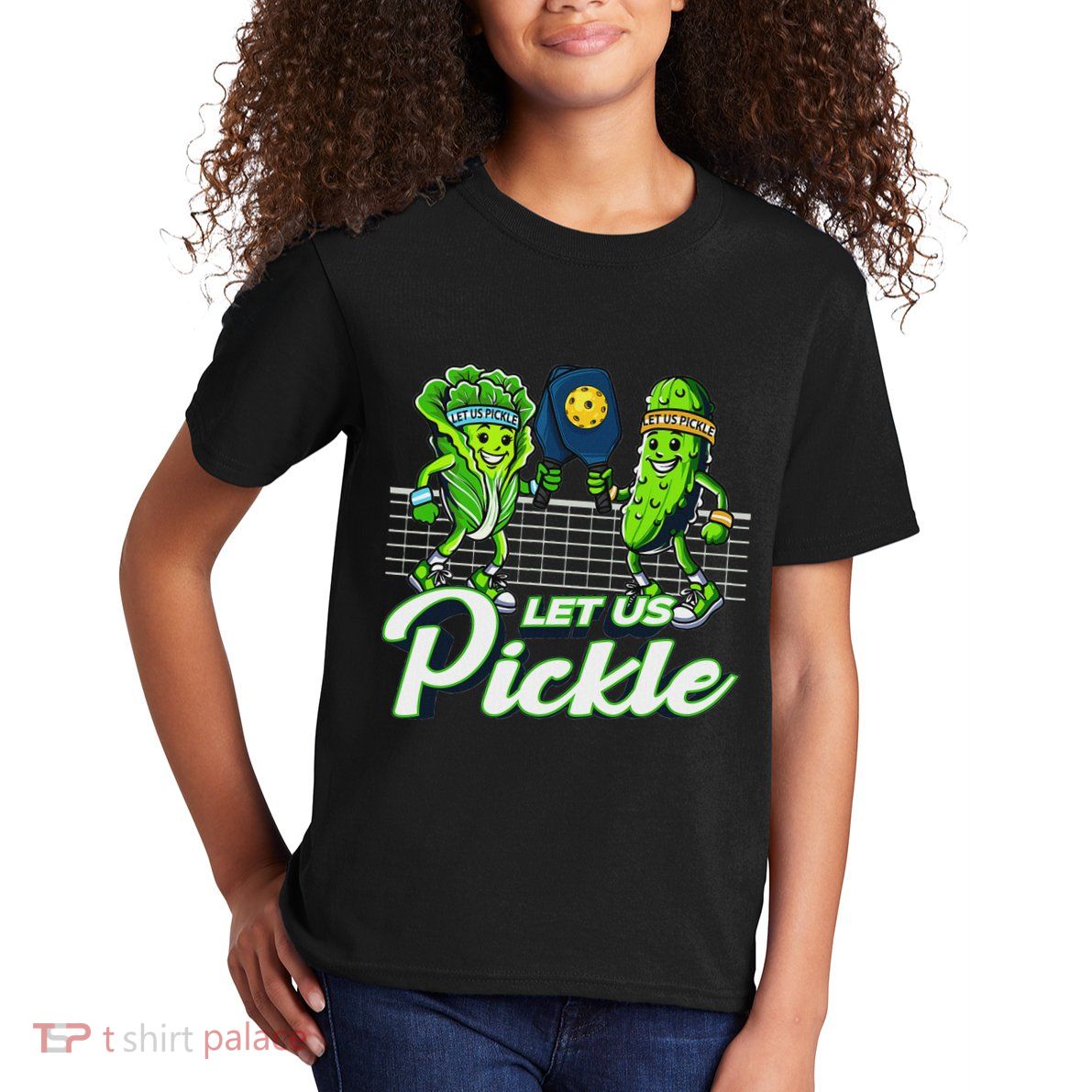Hilarious Pickleball Swag Featuring Lettuce Pickle Players Kids T-Shirt