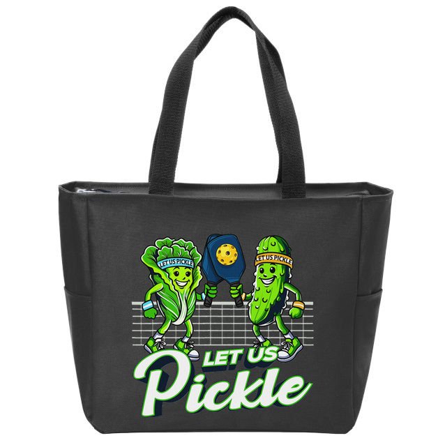 Hilarious Pickleball Swag Featuring Lettuce Pickle Players Zip Tote Bag
