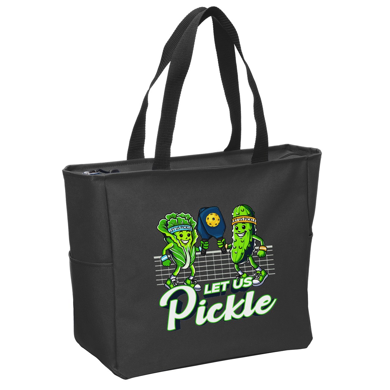 Hilarious Pickleball Swag Featuring Lettuce Pickle Players Zip Tote Bag