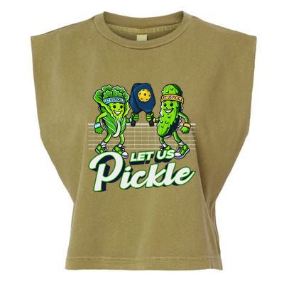 Hilarious Pickleball Swag Featuring Lettuce Pickle Players Garment-Dyed Women's Muscle Tee