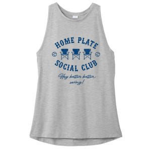 Home Plate Social Club Hey Batter Batter Swing Ladies PosiCharge Tri-Blend Wicking Tank