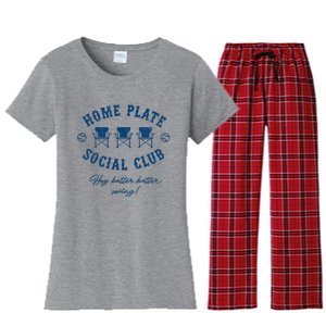 Home Plate Social Club Hey Batter Batter Swing Women's Flannel Pajama Set