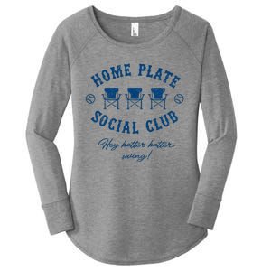 Home Plate Social Club Hey Batter Batter Swing Women's Perfect Tri Tunic Long Sleeve Shirt