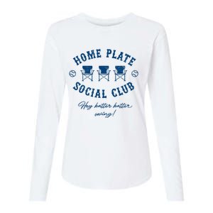 Home Plate Social Club Hey Batter Batter Swing Womens Cotton Relaxed Long Sleeve T-Shirt