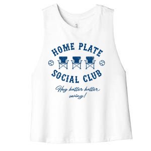 Home Plate Social Club Hey Batter Batter Swing Women's Racerback Cropped Tank