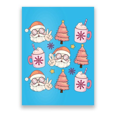 Hippie Peace Santa Christmas Holiday Poster