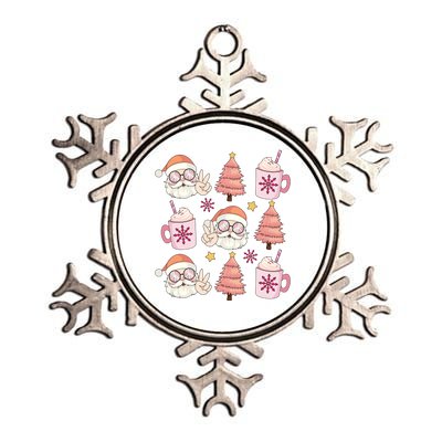 Hippie Peace Santa Christmas Holiday Metallic Star Ornament