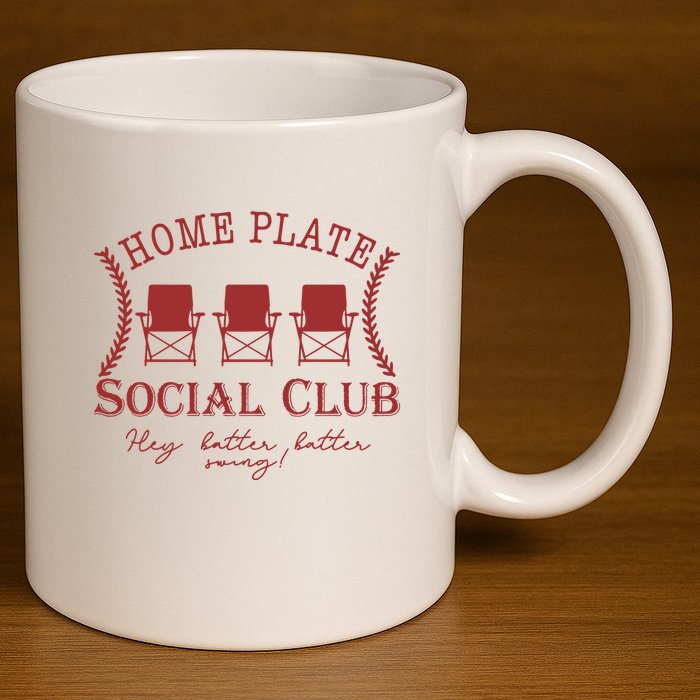 Home Plate Social Club 11oz C Handle Ceramic Mug