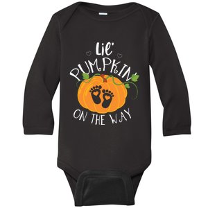 Halloween Pregnancy Shirts Mom To Be Lil Pumpkin On The Way Baby Long Sleeve Bodysuit