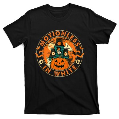 Halloween Pumpkin Scary Funny Motionlesses In White T-Shirt