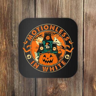 Halloween Pumpkin Scary Funny Motionlesses In White Coaster