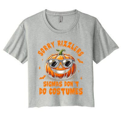 Halloween Pumpkin Spooky Vibes Sigmas DonT Do Costumes Gift Women's Crop Top Tee