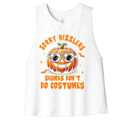 Halloween Pumpkin Spooky Vibes Sigmas DonT Do Costumes Gift Women's Racerback Cropped Tank