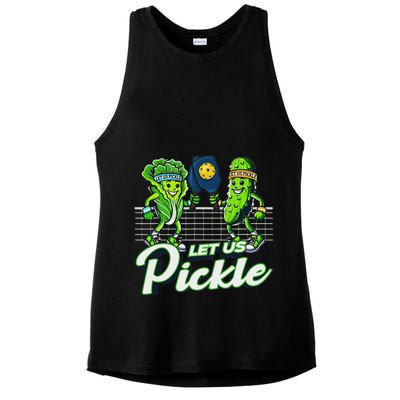 Hilarious Pickleball Swag Featuring Lettuce Pickle Players Ladies PosiCharge Tri-Blend Wicking Tank