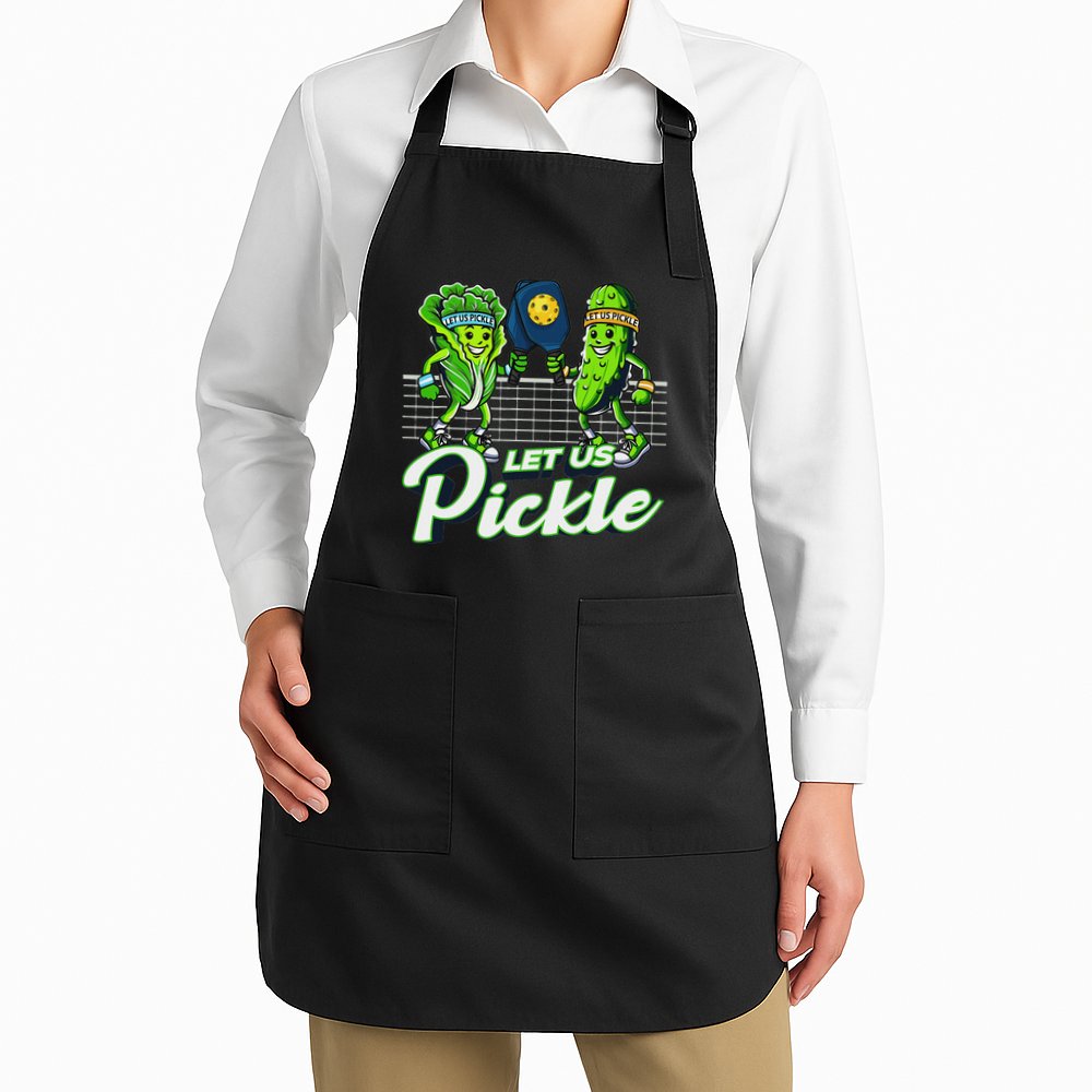 Hilarious Pickleball Swag Featuring Lettuce Pickle Players Apron