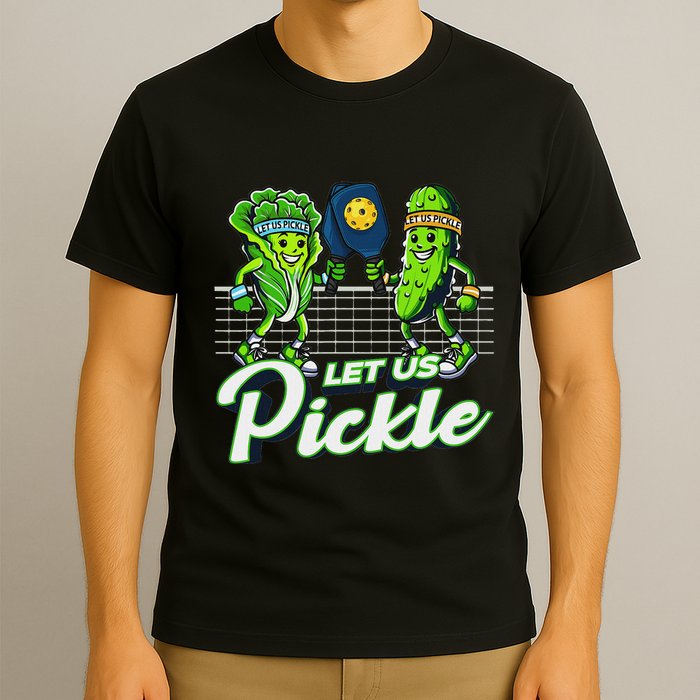 Hilarious Pickleball Swag Featuring Lettuce Pickle Players T-Shirt