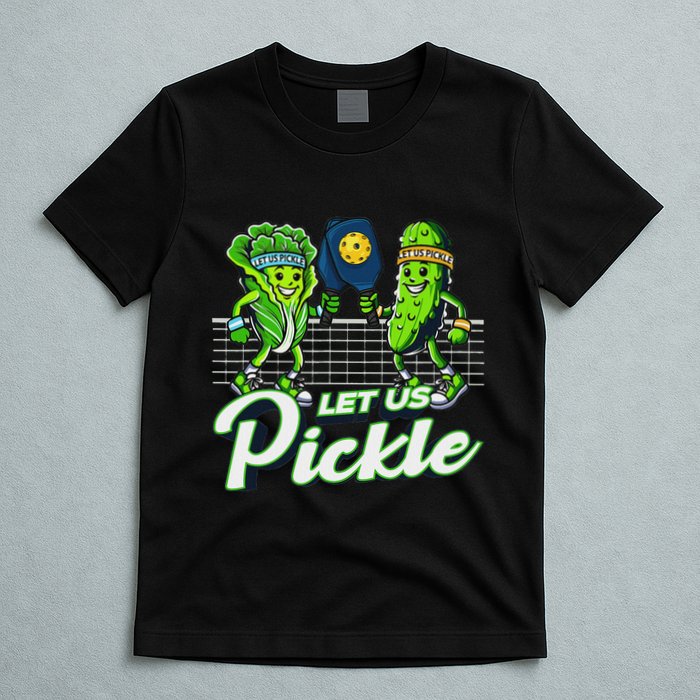 Hilarious Pickleball Swag Featuring Lettuce Pickle Players T-Shirt