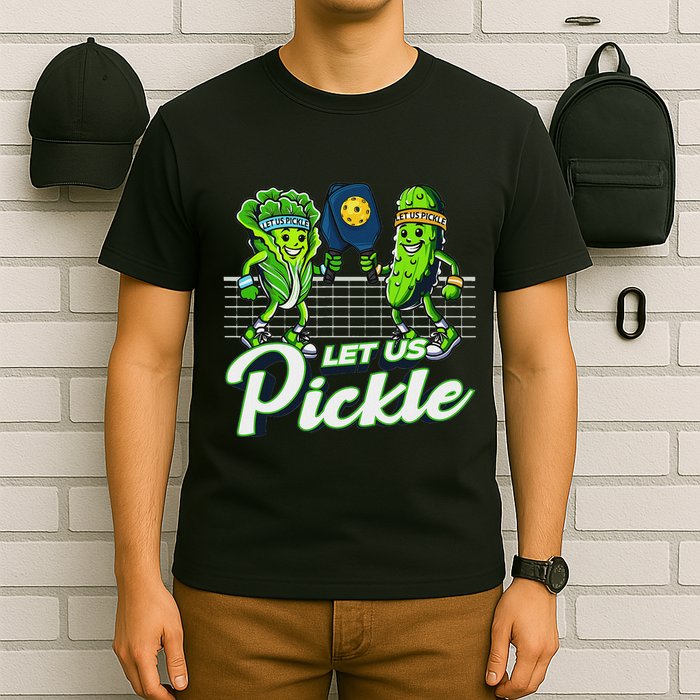 Hilarious Pickleball Swag Featuring Lettuce Pickle Players T-Shirt