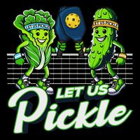 Hilarious Pickleball Swag Featuring Lettuce Pickle Players Drawstring Bag