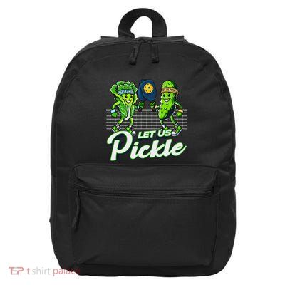 Hilarious Pickleball Swag Featuring Lettuce Pickle Players 16 in Basic Backpack