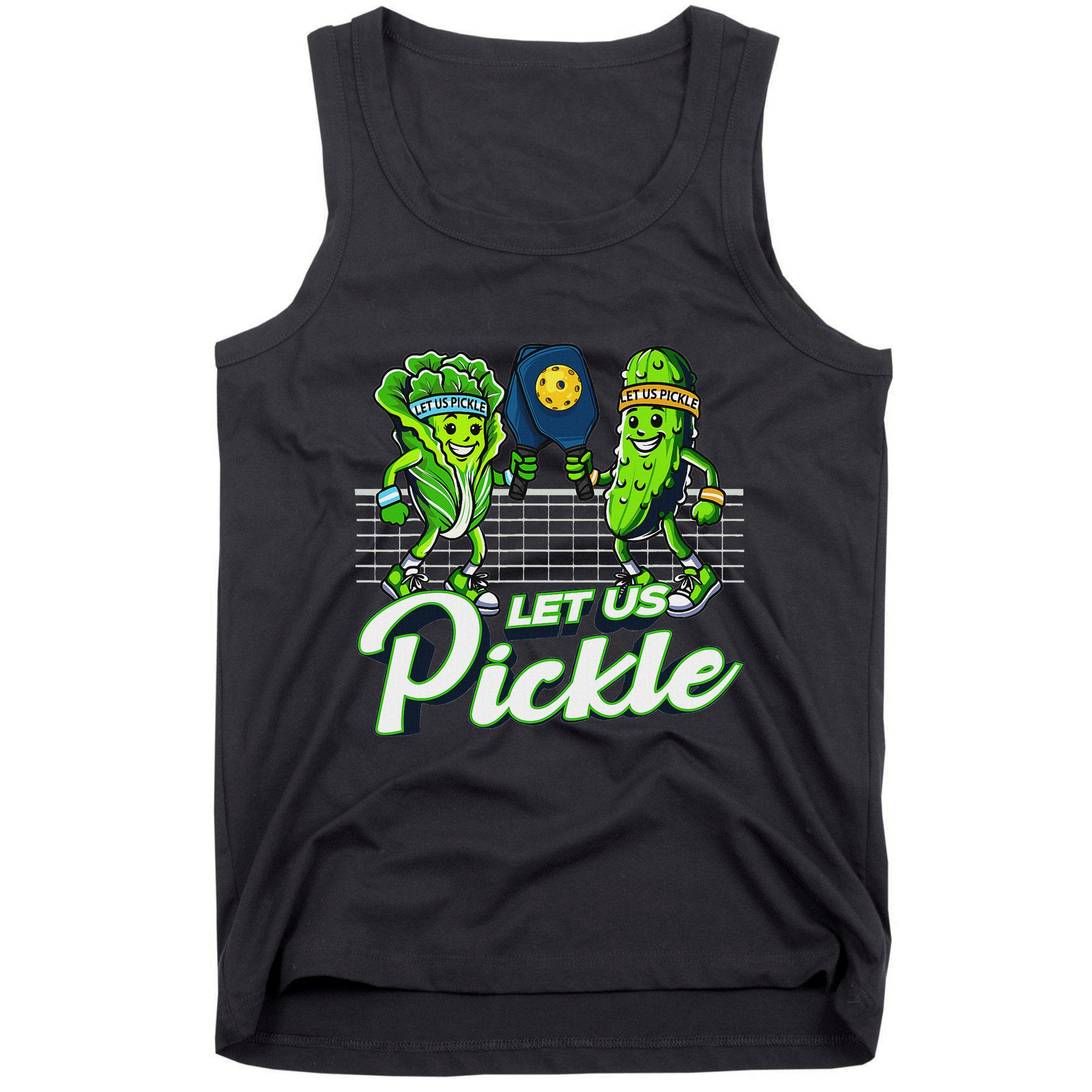 Hilarious Pickleball Swag Featuring Lettuce Pickle Players Tank Top
