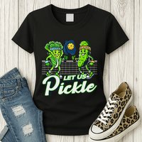 Hilarious Pickleball Swag Featuring Lettuce Pickle Players Womens T-Shirt