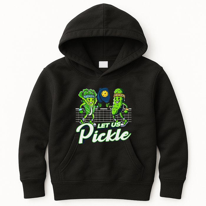 Hilarious Pickleball Swag Featuring Lettuce Pickle Players Kids Hoodie