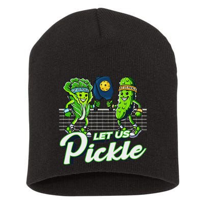 Hilarious Pickleball Swag Featuring Lettuce Pickle Players Short Acrylic Beanie