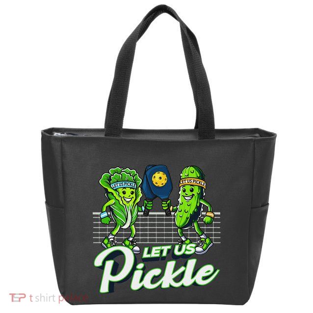 Hilarious Pickleball Swag Featuring Lettuce Pickle Players Zip Tote Bag