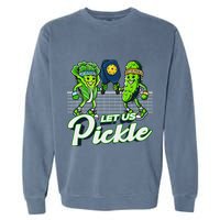 Hilarious Pickleball Swag Featuring Lettuce Pickle Players Garment-Dyed Sweatshirt