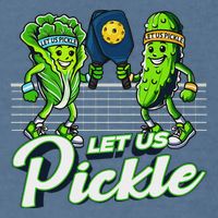 Hilarious Pickleball Swag Featuring Lettuce Pickle Players Garment-Dyed Sweatshirt