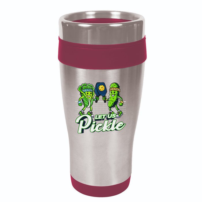 Hilarious Pickleball Swag Featuring Lettuce Pickle Players 16oz Travel Tumbler