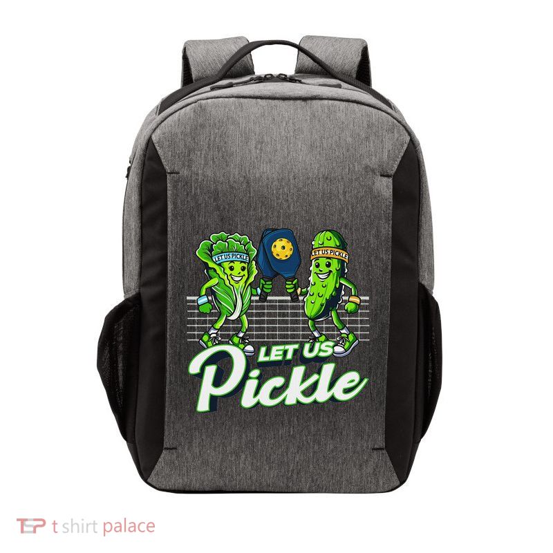Hilarious Pickleball Swag Featuring Lettuce Pickle Players Vector Backpack