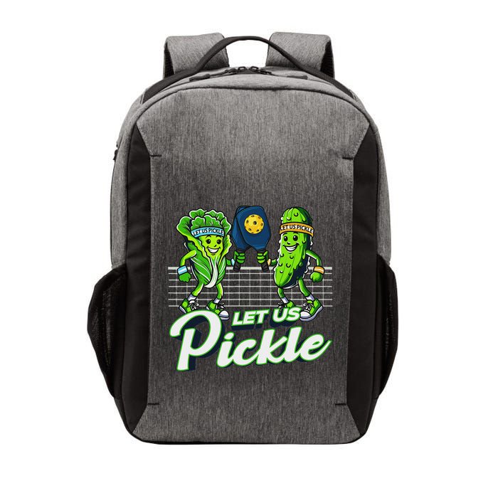 Hilarious Pickleball Swag Featuring Lettuce Pickle Players Vector Backpack