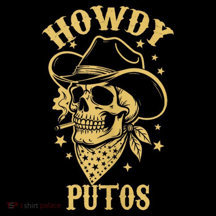 Howdy Putos Shirt Funny Skull Cowboy Spanish Men Women Baby Bodysuit