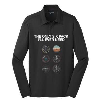 Hilarious Pilot Six Pack Great Gift Silk Touch Performance Long Sleeve Polo