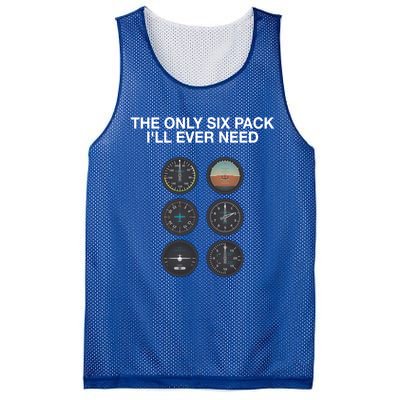 Hilarious Pilot Six Pack Great Gift Mesh Reversible Basketball Jersey Tank