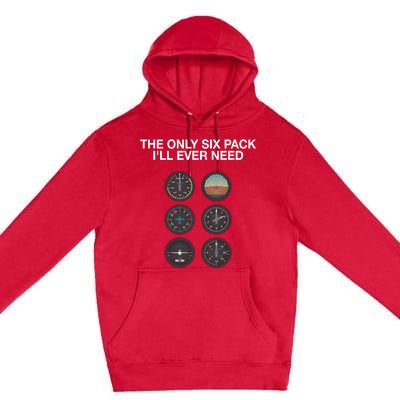 Hilarious Pilot Six Pack Great Gift Premium Pullover Hoodie