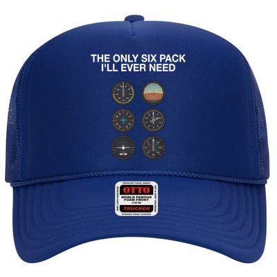 Hilarious Pilot Six Pack Great Gift High Crown Mesh Back Trucker Hat