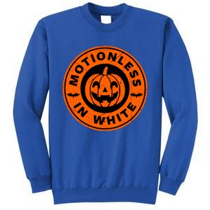 Halloween Pumpkin Scary Funny Motionlesses In White Tall Sweatshirt