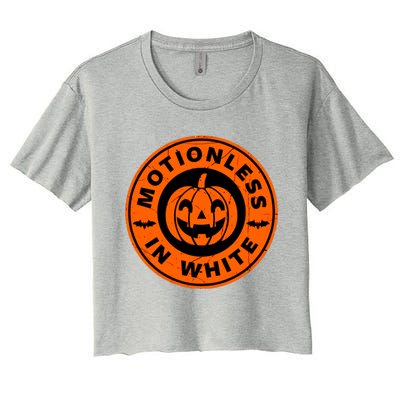 Halloween Pumpkin Scary Funny Motionlesses In White Women's Crop Top Tee