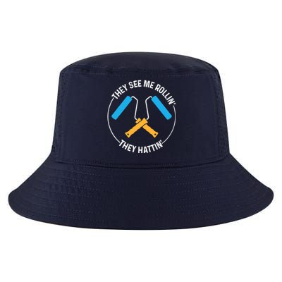 House Painter Saying | They See Me Rollin' They Hattin' Cool Comfort Performance Bucket Hat