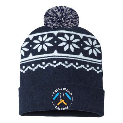 House Painter Saying | They See Me Rollin' They Hattin' USA-Made Snowflake Beanie