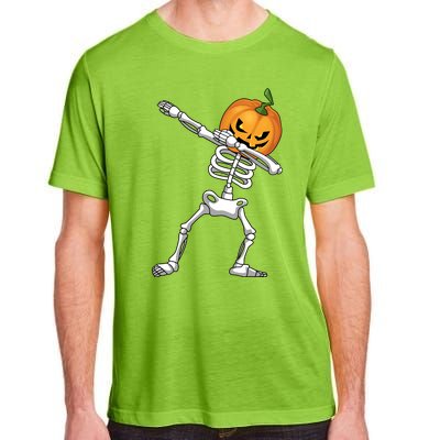 Halloween Pumpkin Skeleton Dabbing Funny Gift Adult ChromaSoft Performance T-Shirt