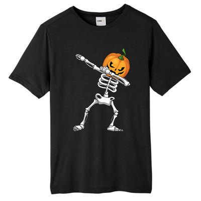 Halloween Pumpkin Skeleton Dabbing Funny Gift Tall Fusion ChromaSoft Performance T-Shirt