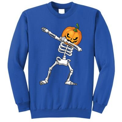 Halloween Pumpkin Skeleton Dabbing Funny Gift Sweatshirt