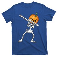 Halloween Pumpkin Skeleton Dabbing Funny Gift T-Shirt