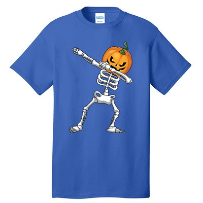 Halloween Pumpkin Skeleton Dabbing Funny Gift Tall T-Shirt